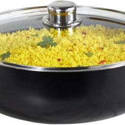 IMUSA 6.9 Qt Bistro Cera Aluminum Speckled Black Ceramic Caldero Oven Safe | For Family Meals and Traditional Cooking